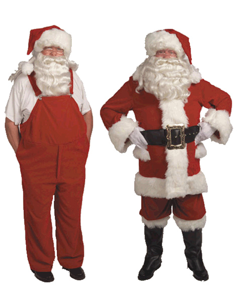 XL Professional Velvet Santa Suit With Overalls - Click Image to Close