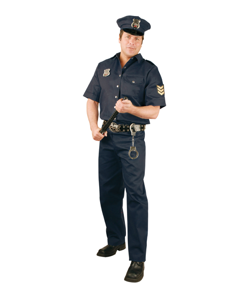 Mens Size Plus Police Costume