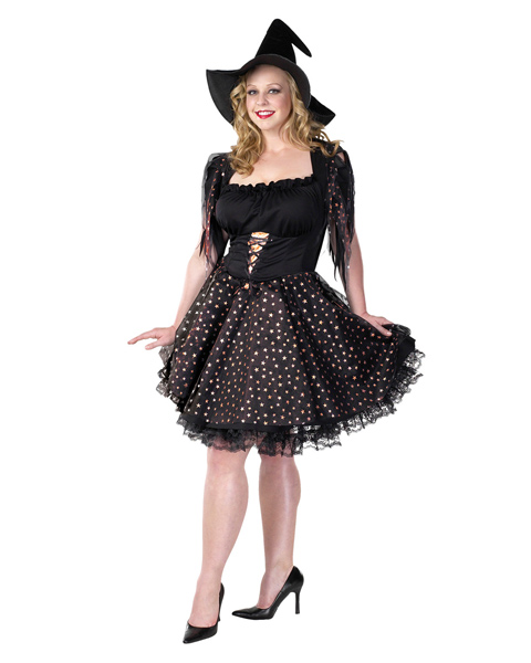 Adult Plus Size Glitter Witch Costume - Click Image to Close