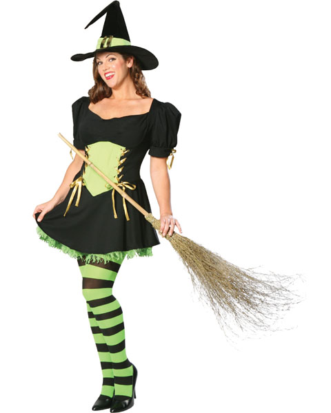 Plus Size The Emerald Witch Costume - Click Image to Close