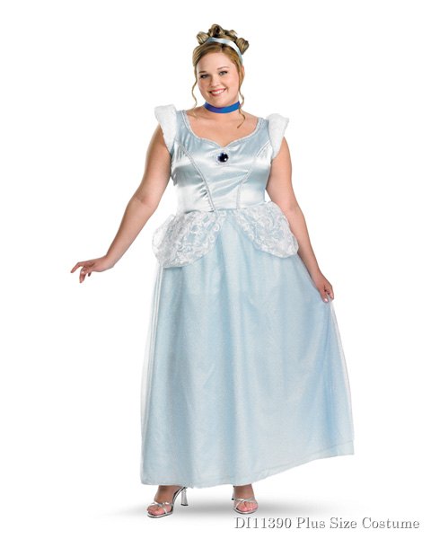 Womens Deluxe Cinderella Plus Costume - Click Image to Close