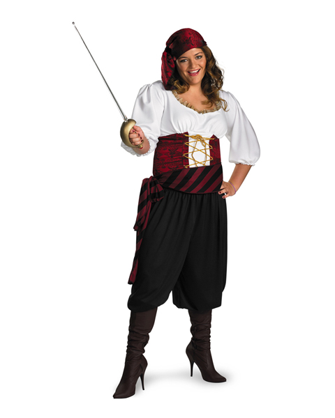 Womans Plus Size First Mate Pirate Costume - Click Image to Close