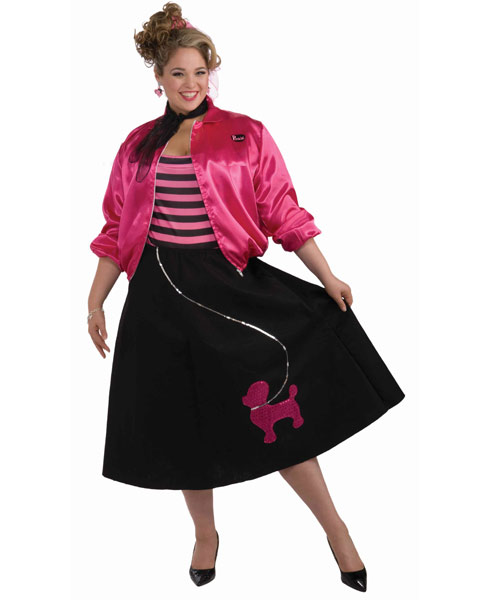 50s Poodle Skirt Plus Size Set Costume