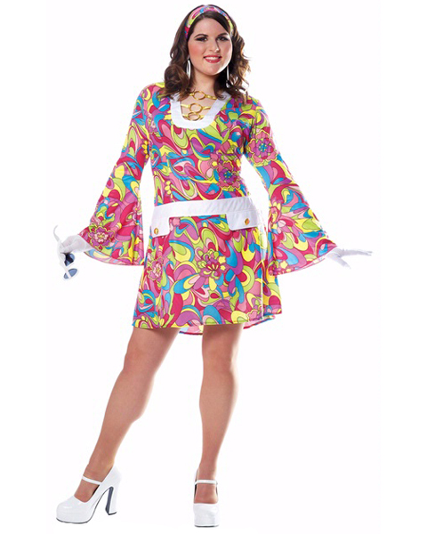 Plus Size Groovy Chic Costume for Adult - Click Image to Close