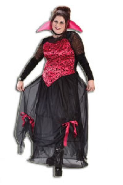 Goth Hoop Vampiress Plus Size Adult Costume - Click Image to Close