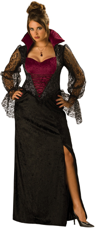 Womens Plus Midnight Vampiress Costume - Click Image to Close