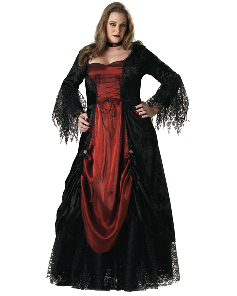 Plus Size Gothic Vampira Costume for Adult - Click Image to Close