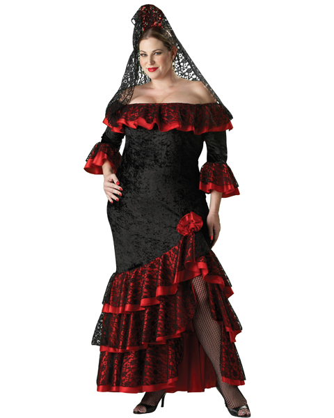 Elite Womens Plus Senorita Costume - Click Image to Close