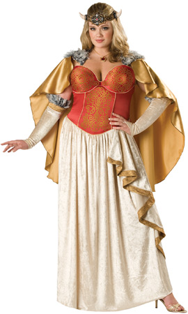 Elite Womens Plus Viking Princess Costume - Click Image to Close