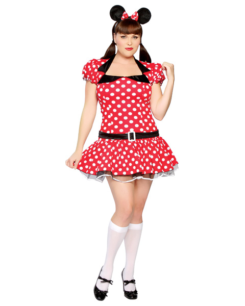 Adult Plus Size 3-PC Miss Mouse Costume