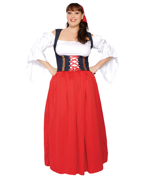 Sexy Adult Plus Swiss Miss Beer Girl Costume