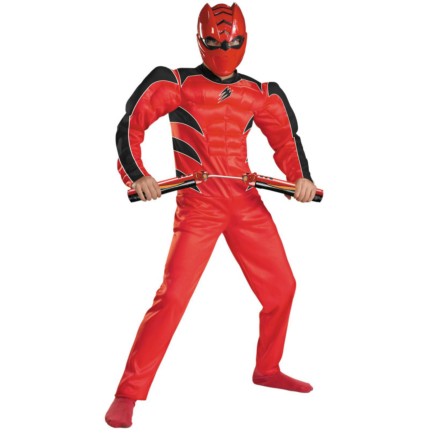 Power Rangers Jungle Fury Red Ranger Muscle Child Costume - Click Image to Close