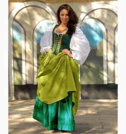 Galley Wench Gathered Skirt Renaissance Collection Adult - Click Image to Close