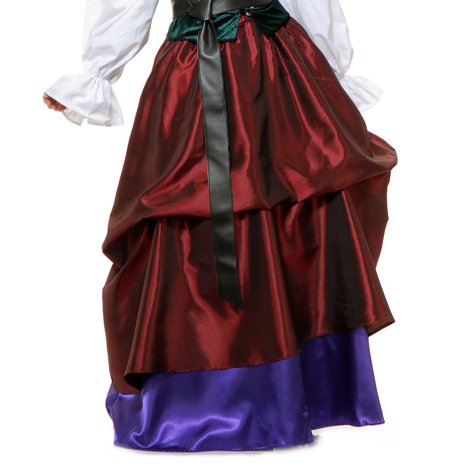 Wine and Royal Gathered Skirt Adult - Click Image to Close