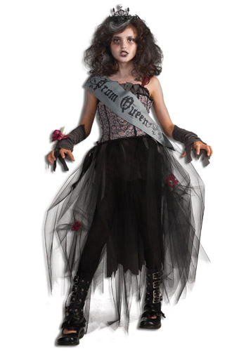 Girls Goth Prom Queen Costume - Click Image to Close