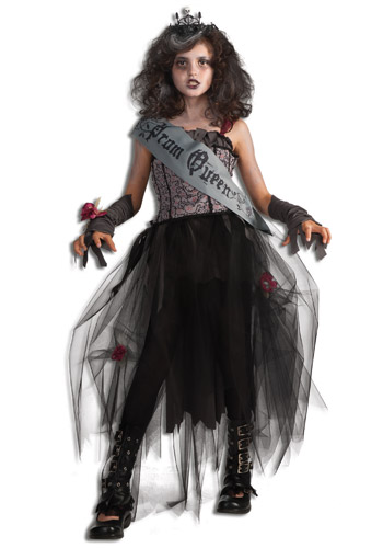 Girls Goth Prom Queen Costume