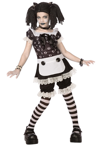 Tween Gothic Rag Doll Costume