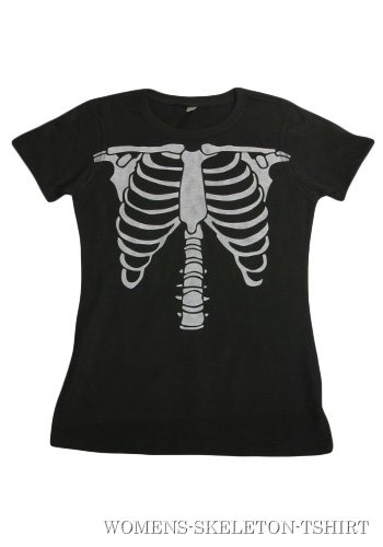 Womens Skeleton Costume T-Shirt - Click Image to Close