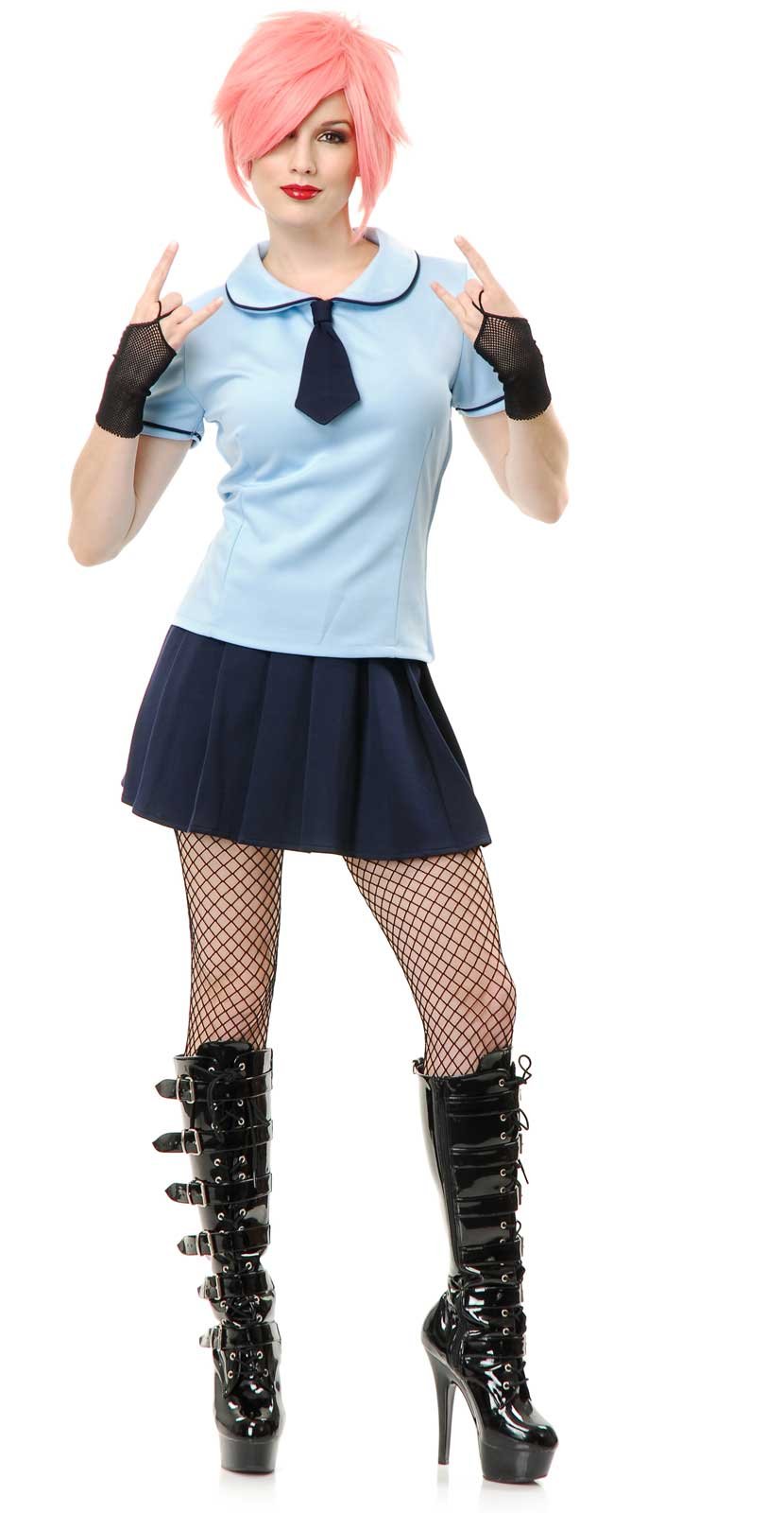 Blue School Girl Adult Costume - Click Image to Close