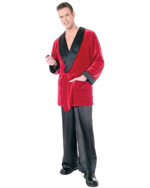 Mens Plus Size Hefs Smoking Costume - Click Image to Close