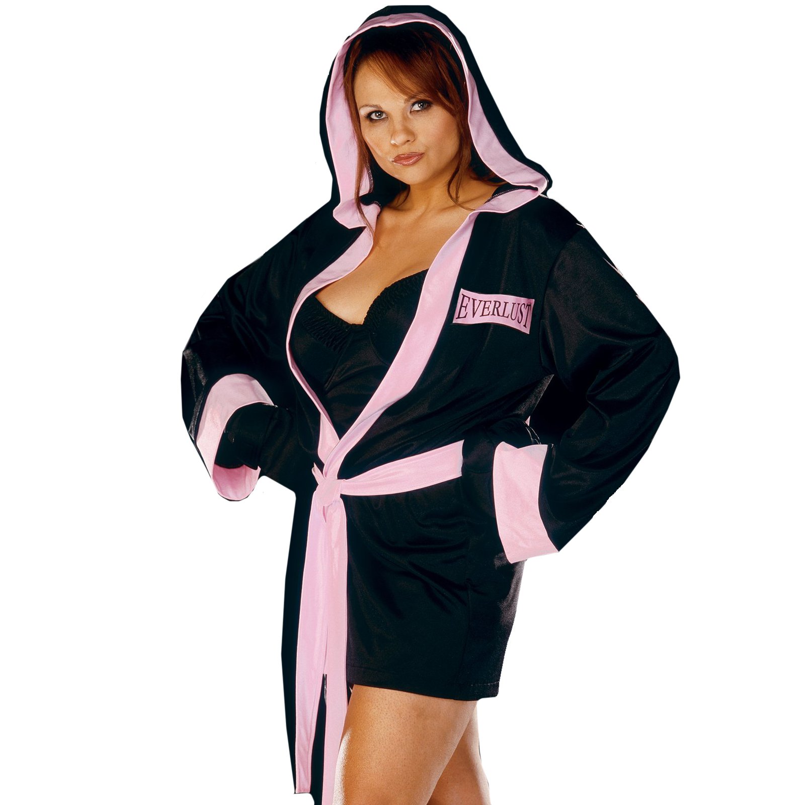 Boxer Girl Plus Adult Costume - Click Image to Close