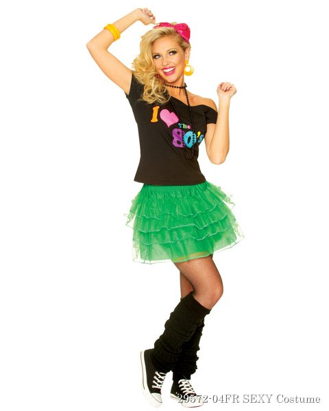 Green 80's Petticoat - Click Image to Close