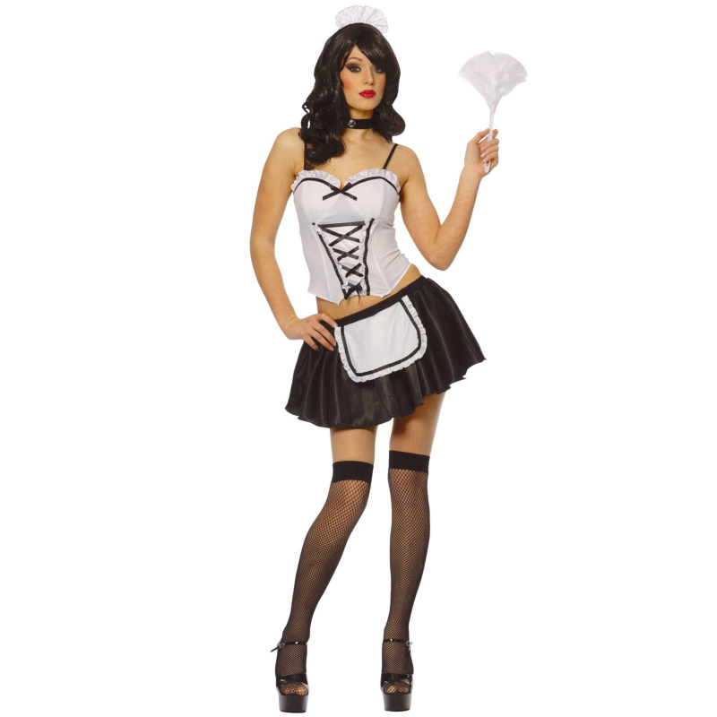 Sexy French Maid 2-Piece Adult Costume - Click Image to Close