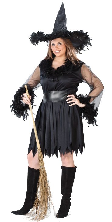 Sexy Feather Witch Adult Plus Costume