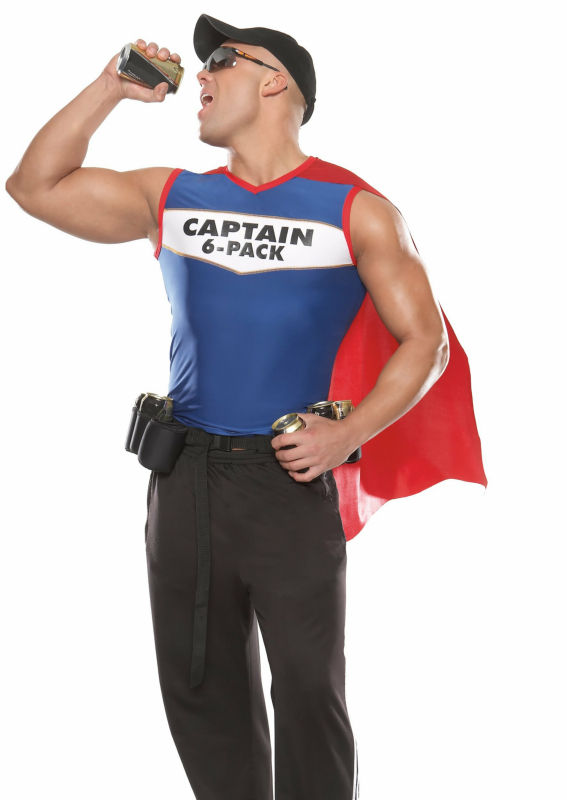 Captain 6 Pack Adult Costume - Click Image to Close