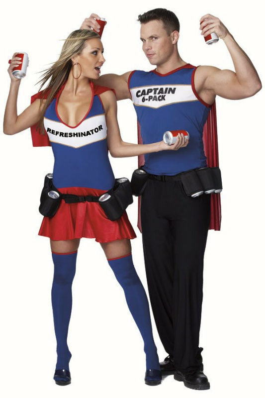 Captain 6 Pack Adult Costume - Click Image to Close
