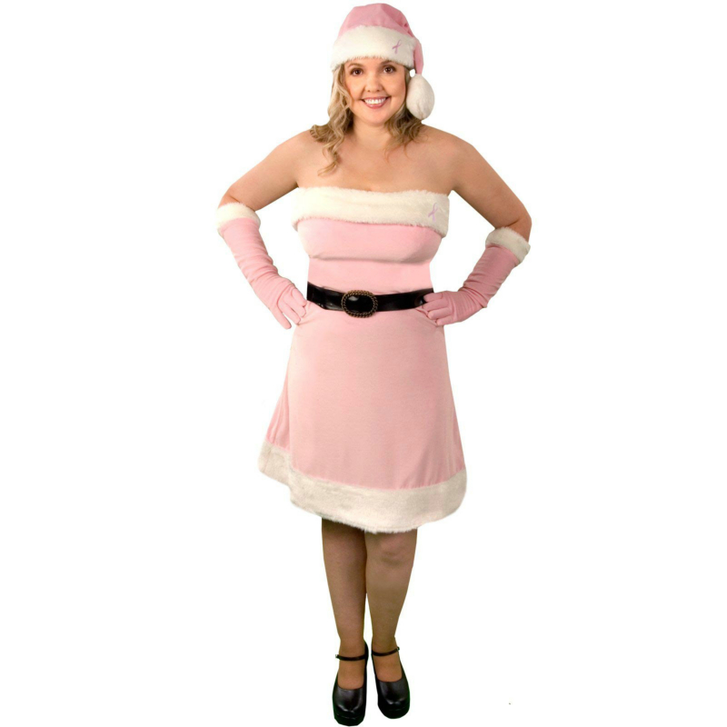 Pink Santa's Helper Adult Plus - Winter Holiday Classics Costume - Click Image to Close