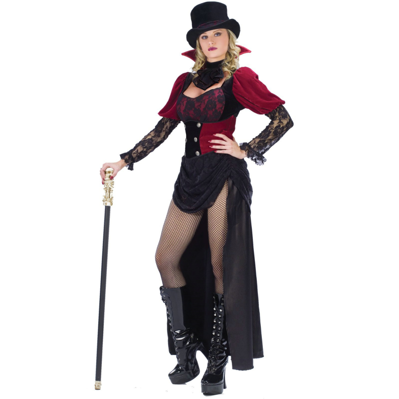 Burlesque Victorian Vampiress Adult Costume - Click Image to Close