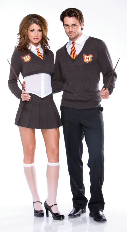 British Schoolgirl Plus Adult Costume - Click Image to Close