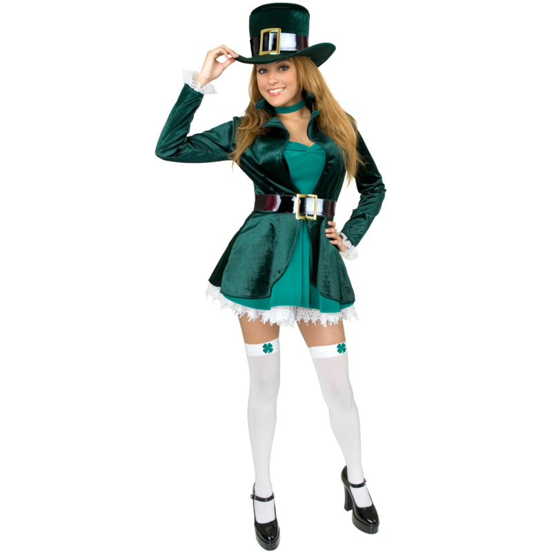 Sexy Leprechaun with Hat Adult Costume - Click Image to Close