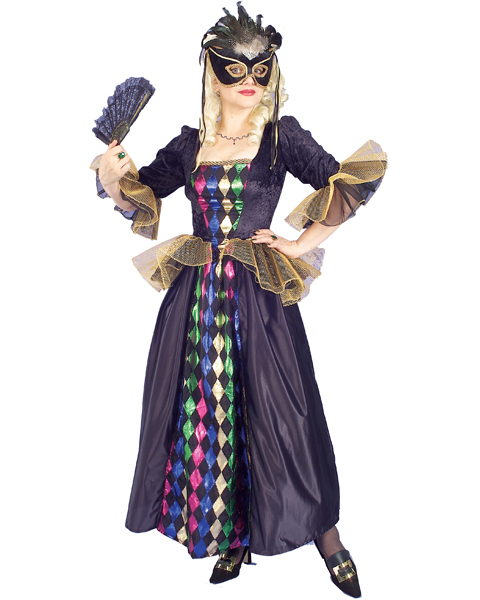 Mardi Gras Karneval Queen Costume Adult - Click Image to Close