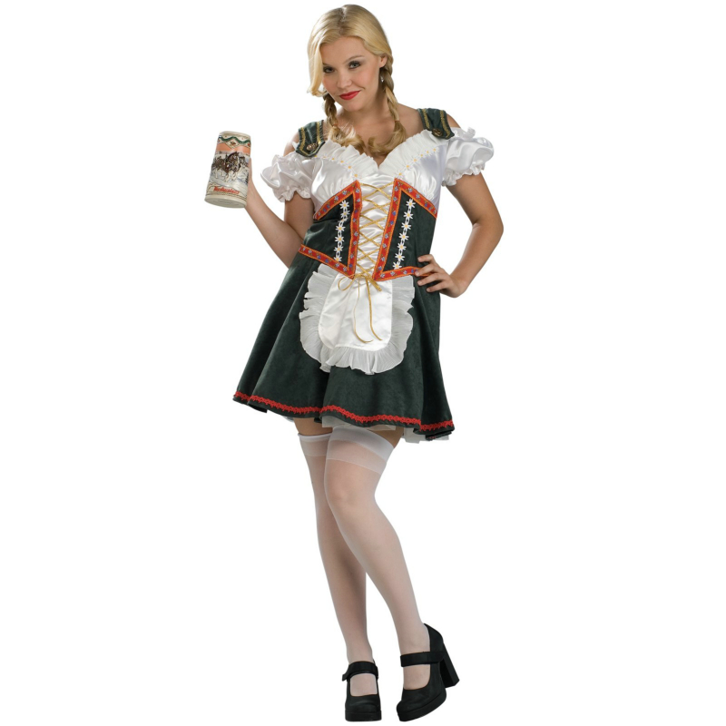 Beer Garden Girl Plus Adult Costume - Click Image to Close