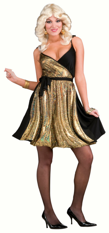 70's Disco Gold Dress Adult Costume