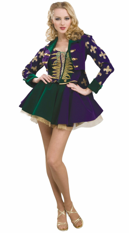 Designer Collection Sexy Mardi Gras Maiden Adult Costume - Click Image to Close