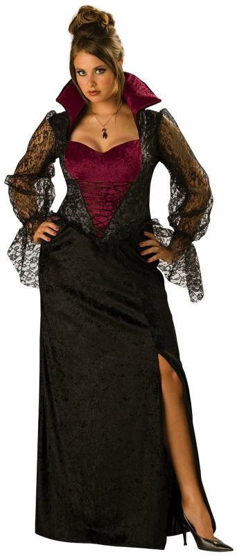 Midnight Vampiress Adult (Plus) Costume - Click Image to Close