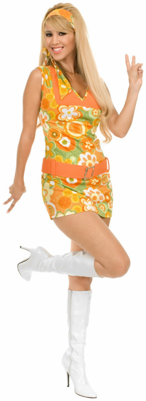 San Francisco Girl Orange Adult Costume - Click Image to Close