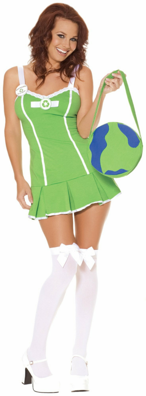 Go Green Girl Adult Plus Costume - Click Image to Close