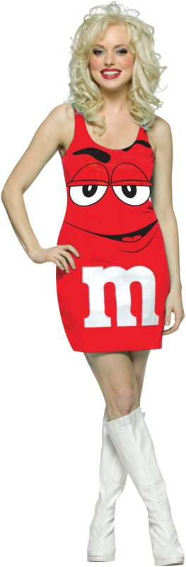 M&M Red Tank Dress Adult Costume - Click Image to Close