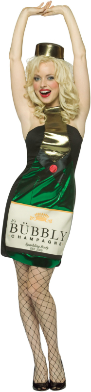 It's Bubbly Champagne Dress Adult Costume - Click Image to Close