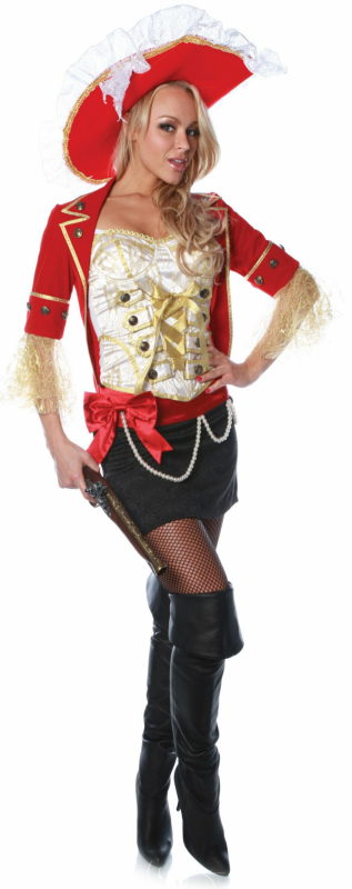 Lace Pirate Adult Costume - Click Image to Close