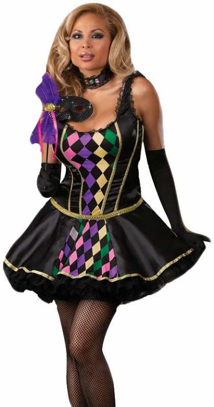 Mardi Gras Masquerade Adult Plus Costume