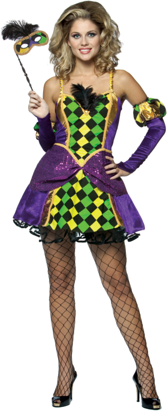 Mardi Gras Queen Adult Costume - Click Image to Close