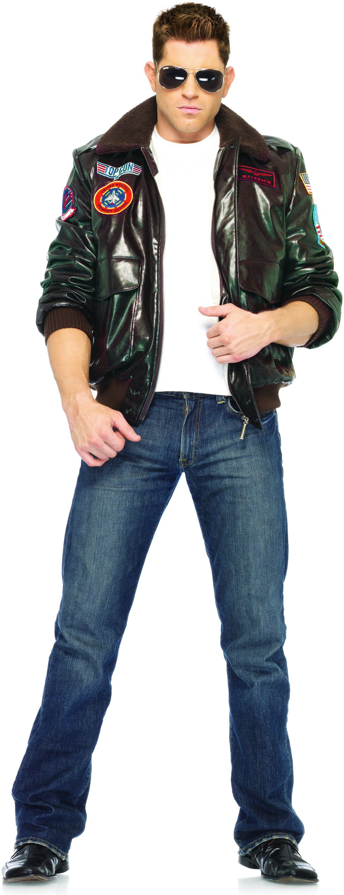 Top Gun Bomber Jacket Adult Costume (Male) - Click Image to Close
