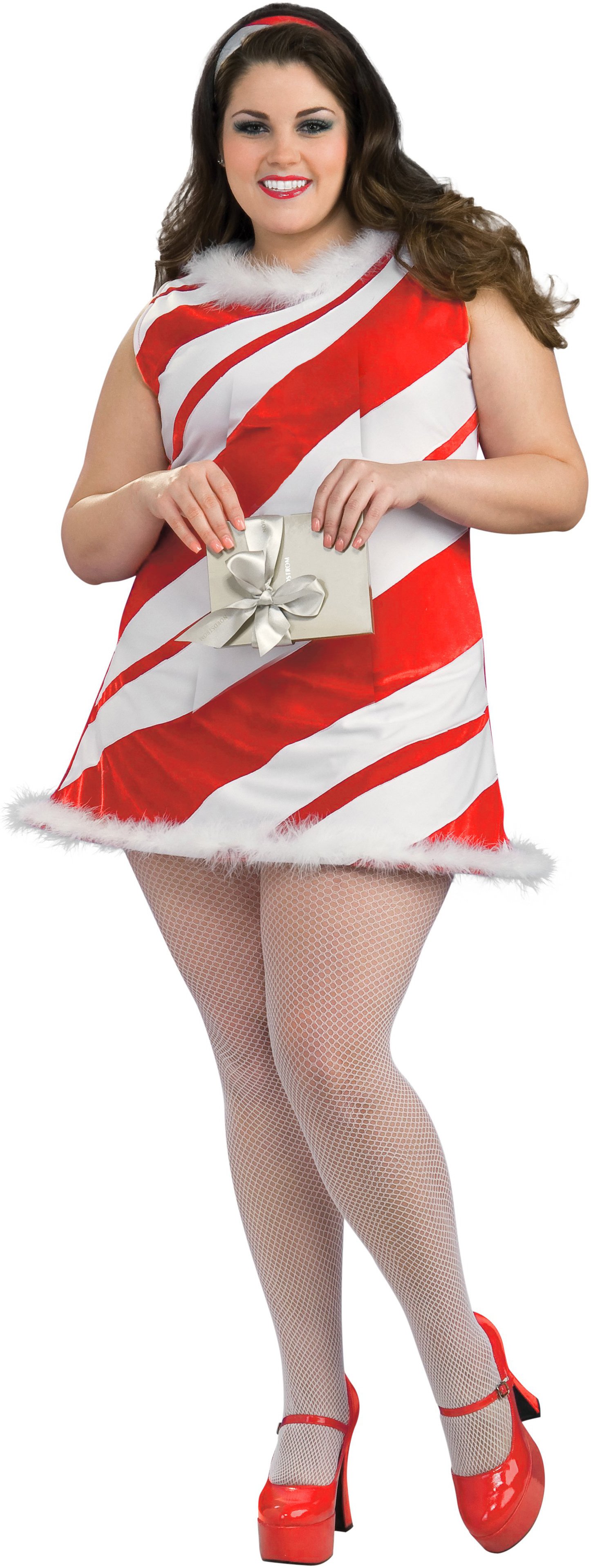 Ms. Candy Cane Adult Plus Costume - Click Image to Close