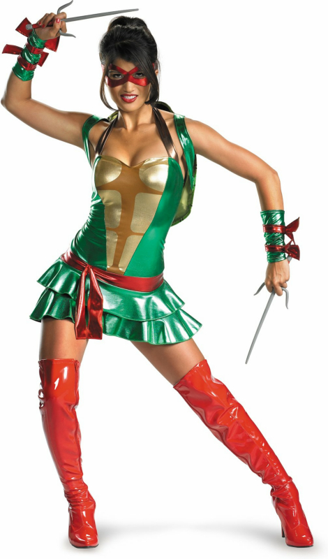 TMNT - Sexy Raphael (Red) Deluxe Adult Costume - Click Image to Close