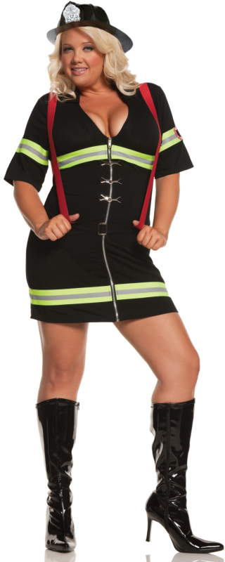 Ms. Blazin' Hot Adult Plus Costume - Click Image to Close